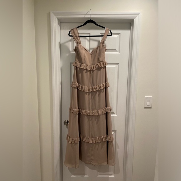 Revelry Sloane Chiffon Dress (Latte) - Picture 6 of 7
